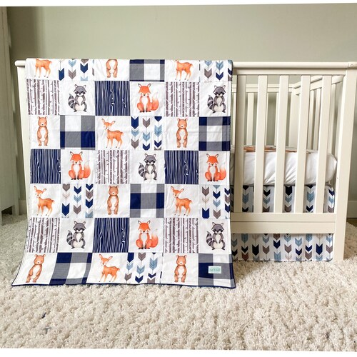 Woodland Nursery Bedding Set Deer Crib Bedding Baby Boy Etsy