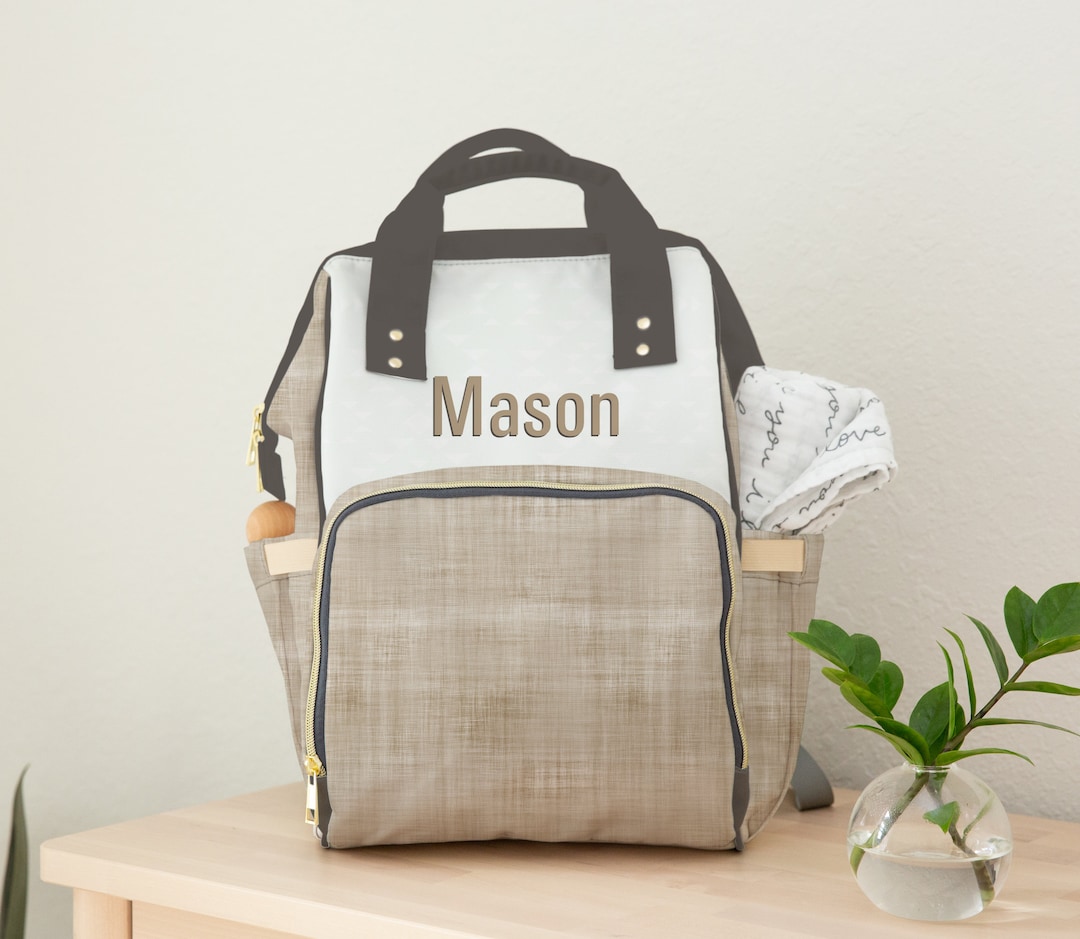 Tan Diaper Bag Personalized Baby Diaper Bag Backpack Neutral