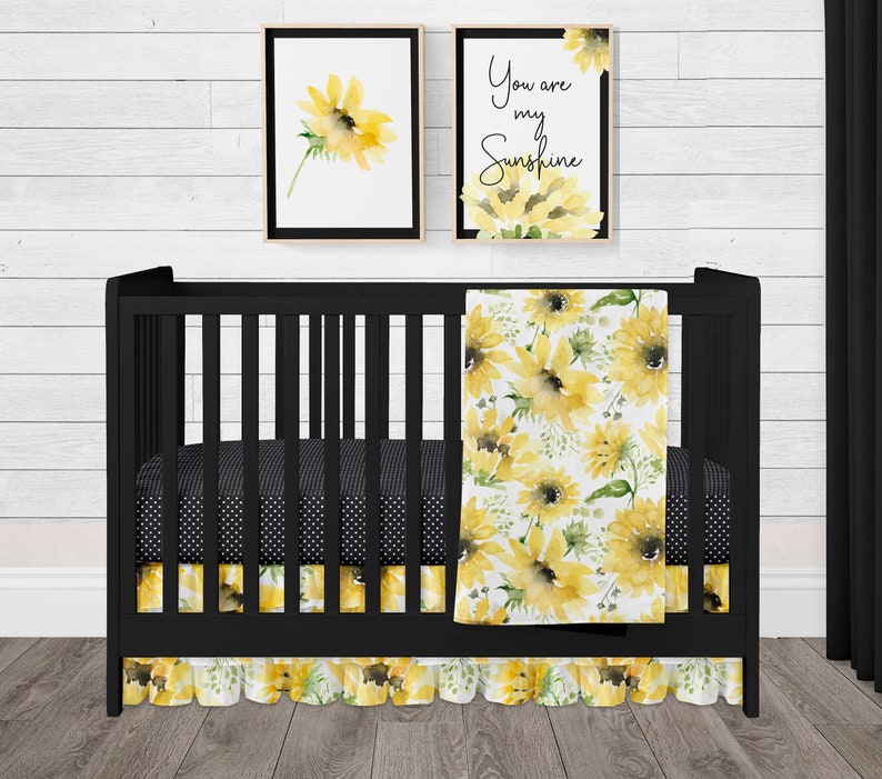 Sunflower Girl Crib Bedding Set Nursery Baby Blanket Floral Etsy