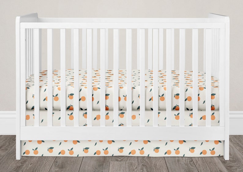 Baby Girl Crib Bedding Orange Blossoms Baby Bedding Etsy Canada