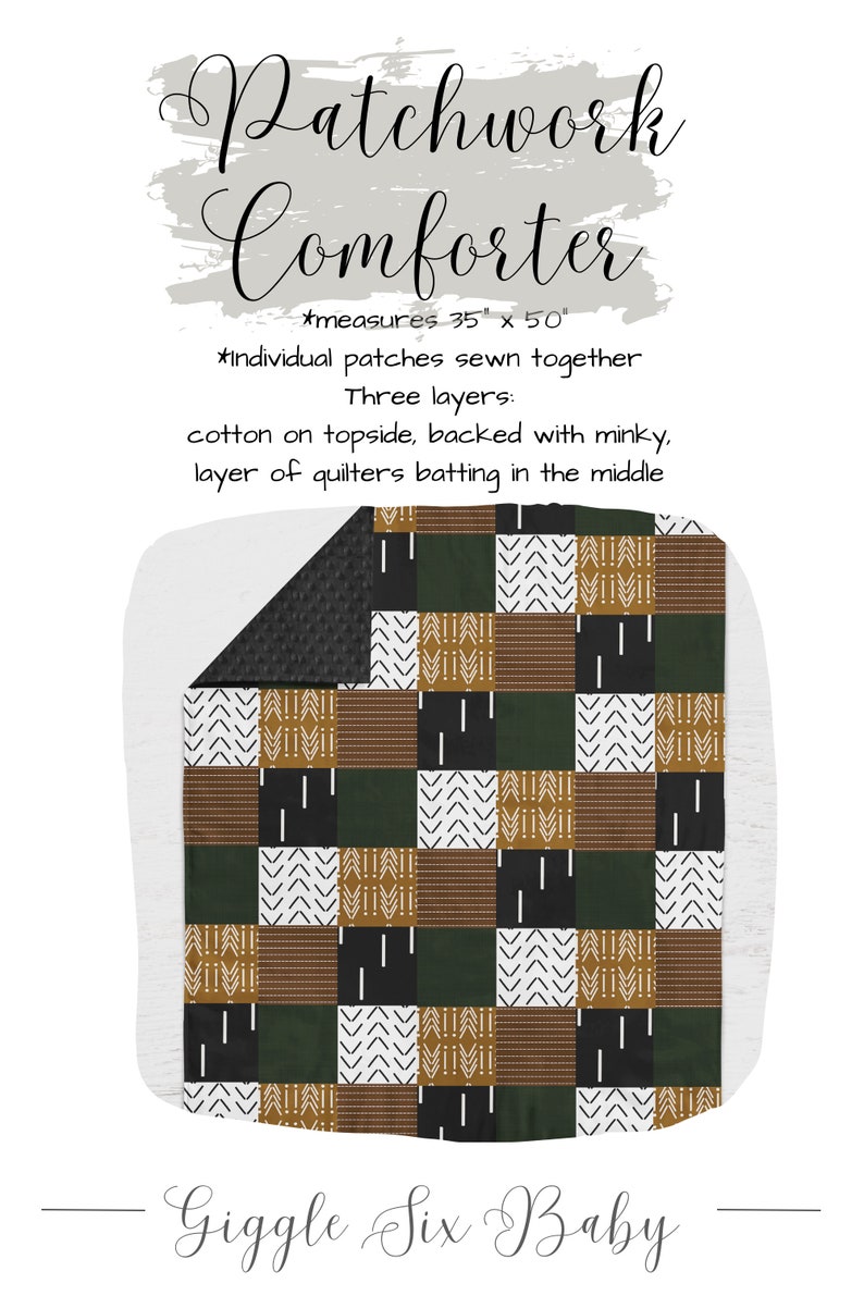 Boho Crib Bedding Set Hunter Green Rust Bohemian Baby Etsy