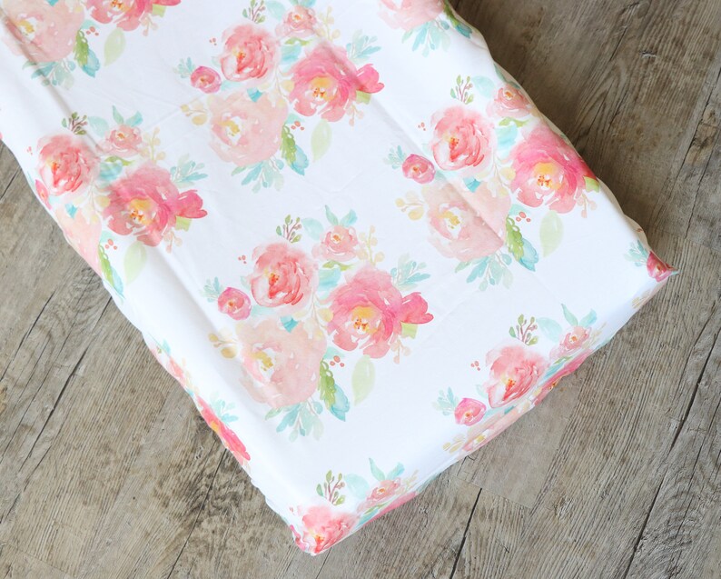 Baby Girl Bedding Floral Girl Nursery Bedding Set Watercolor Etsy