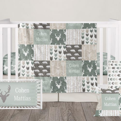 sage green crib and dresser set The prettiest color palette. , Check out this soothing sage green nursery, decorated with the Sammy Scallop Crib and Dresser in Light Sage, and the Arlo Recliner in Ivory Boucl.