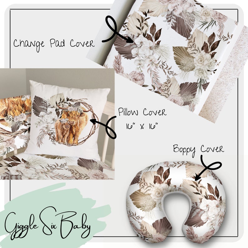 Highland Cow Nursery Crib Bedding Baby Girl Western Bedding Etsy