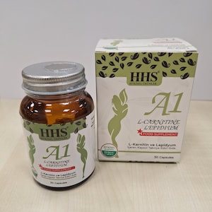 HHS A1 L-carnitine lepidium, natuurlijk en kruidenafslanken, detox, 1 doos x 30 capsules