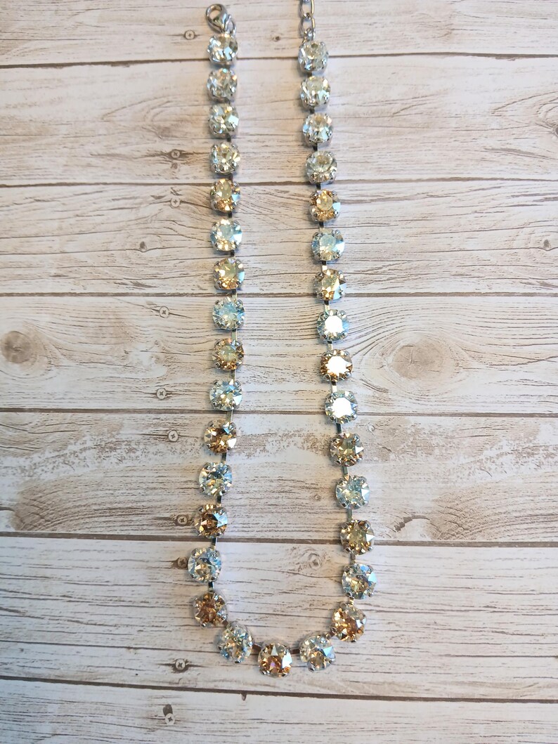 Handmade Formal Swarovski Crystal Necklace, 8mm Austrian Crystal Choker, Bridal Jewelry, Prom Necklace, Crystal Jewelry bild 4