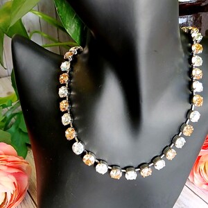 Handmade Formal Swarovski Crystal Necklace, 8mm Austrian Crystal Choker, Bridal Jewelry, Prom Necklace, Crystal Jewelry bild 3