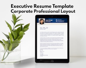 Executive ATS Friendly Resume Template 2026, Modern CV Word Canva Bundle with Cover Letter
