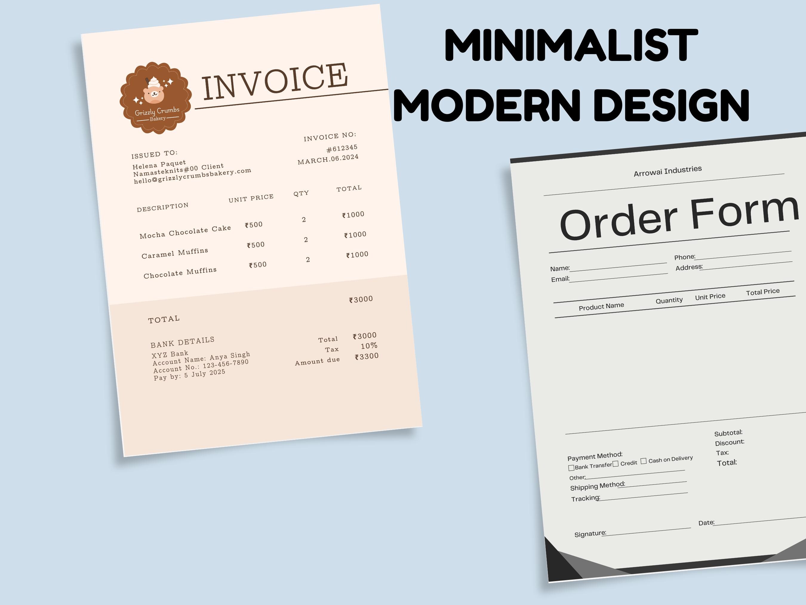 Business Invoice Example.pdf Business Invoice Template PDF Word, Minimalist Modern Printable ...
