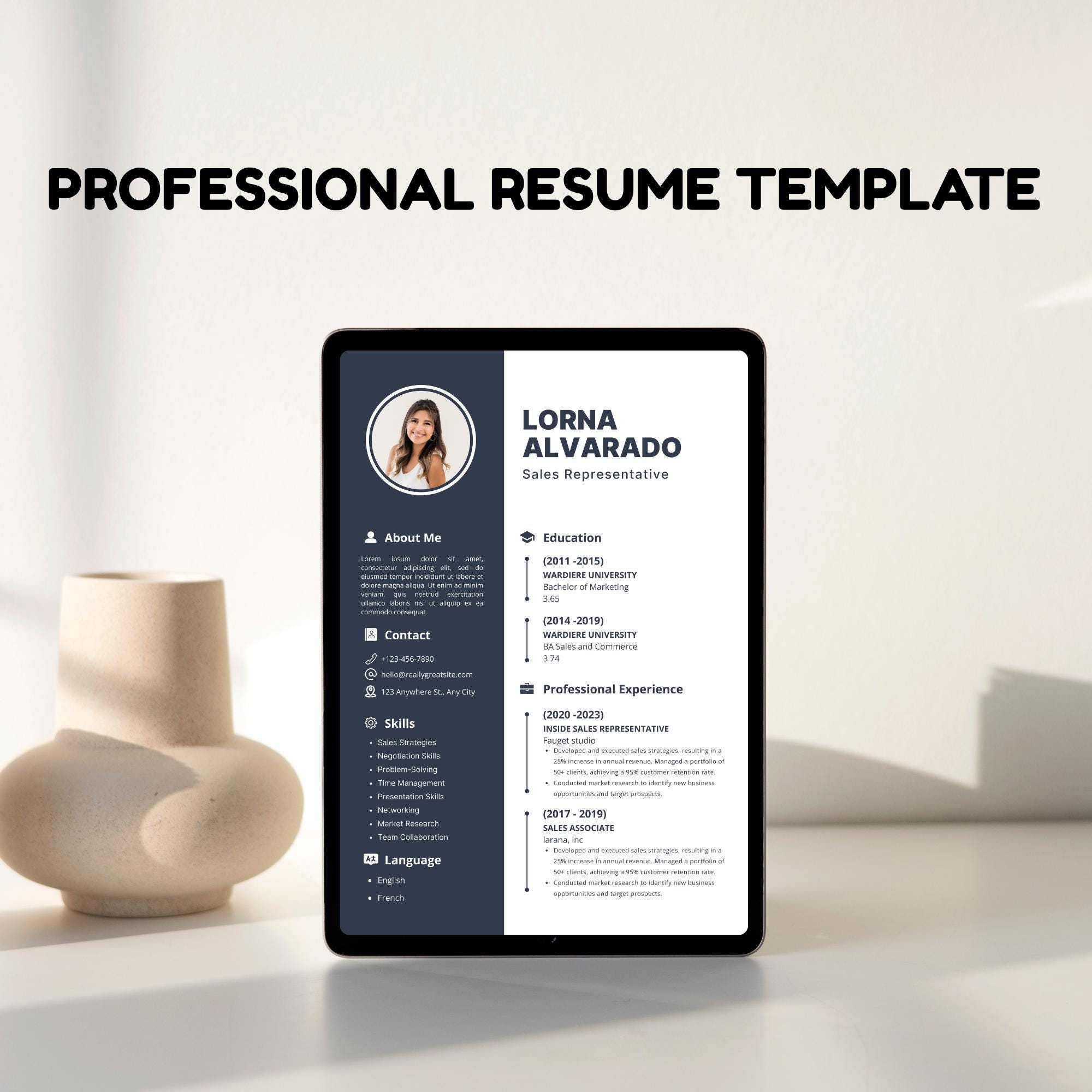 Editable ATS Friendly Resume Template 2026, Modern CV Canva Bundle With ...
