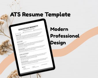 ATS Friendly Resume Template 2026, Modern minimalist CV Canva Bundle with Elegant Cover Letter