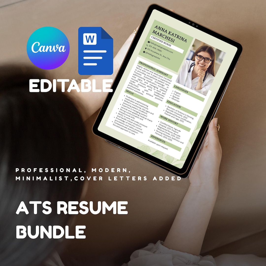 ATS Friendly Resume Template 2026 Modern Minimalist CV Word Canva ...