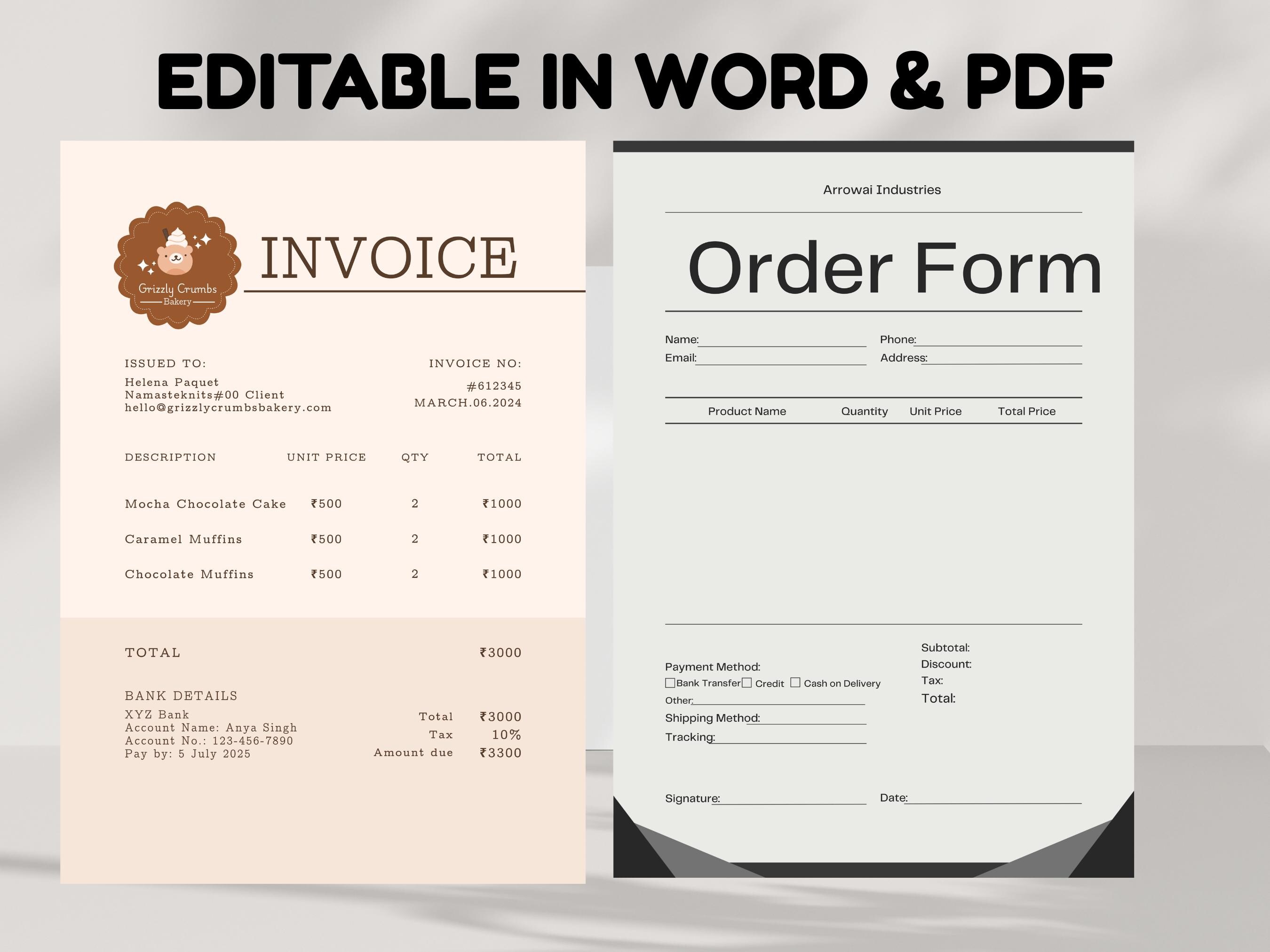 Business Invoice Example.pdf Business Invoice Template PDF Word, Minimalist Modern Printable ...