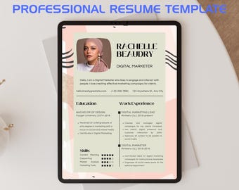Professional ATS Friendly Resume Template 2026, Modern CV Word Canva with Elegant Cover Letter