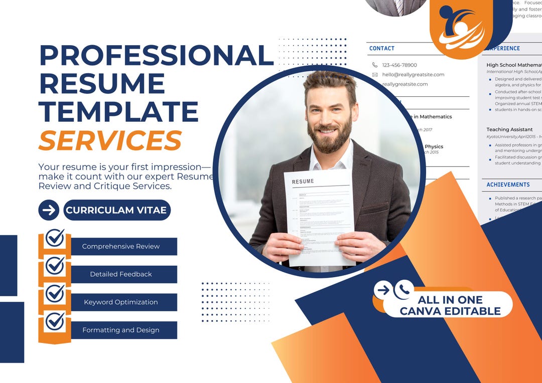 ATS Friendly Resume Template Canva Bundle With Cover Letter, Simple ...