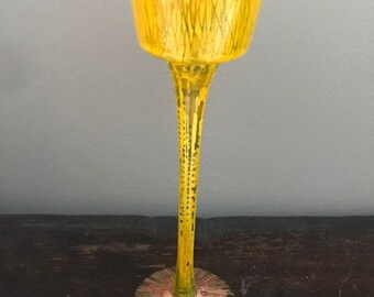 Tall candle votive holder, hand painted