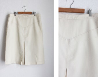 Vintage Off-White A-Line Skirt