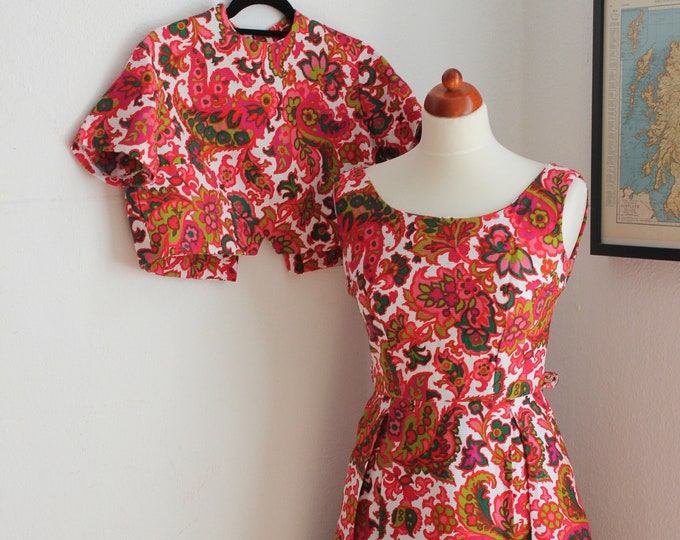Vintage 60s Jobi Print Top and Dress Set