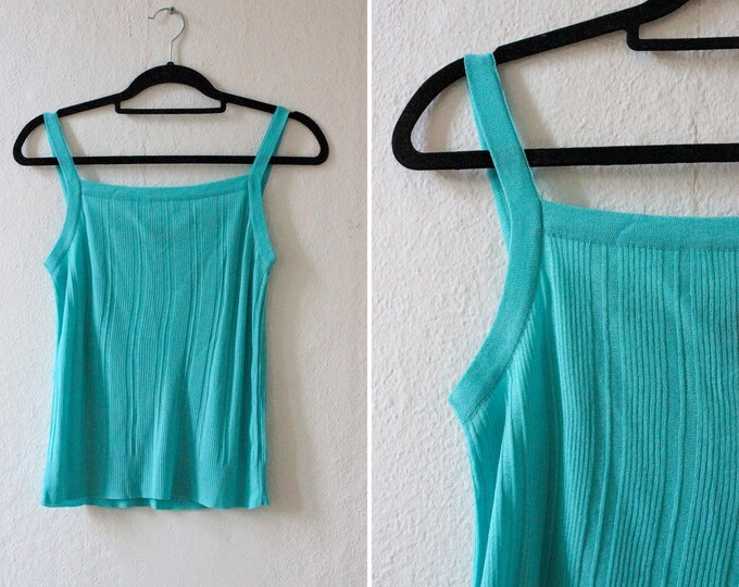 Vintage Bright Turquoise Knitted Camisole