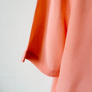 Vintage 80s Pink Orange Short Sleeve Blouse / Size S-M image 5