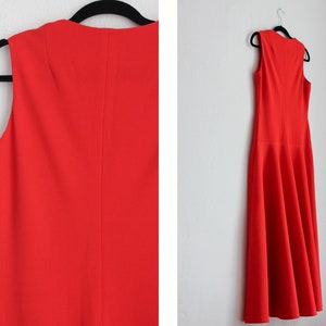 Vintage Ruby Red Sleeveless Maxi Dress / Size S-M image 2