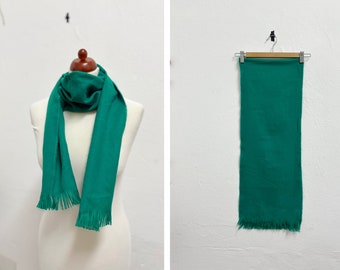 Vintage Winter Green Fringed Scarf