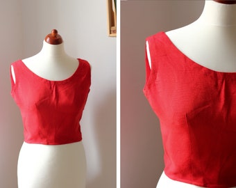 Vintage Cropped Red Fitted Tank