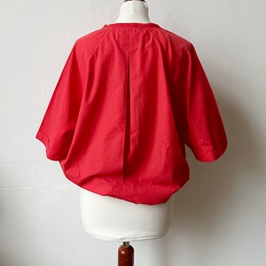Vintage 80s Red Dolman Sleeve T-Shirt / Size M image 4