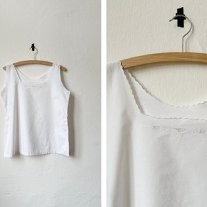 60s Italian White Cotton Embroidered Vest image 1