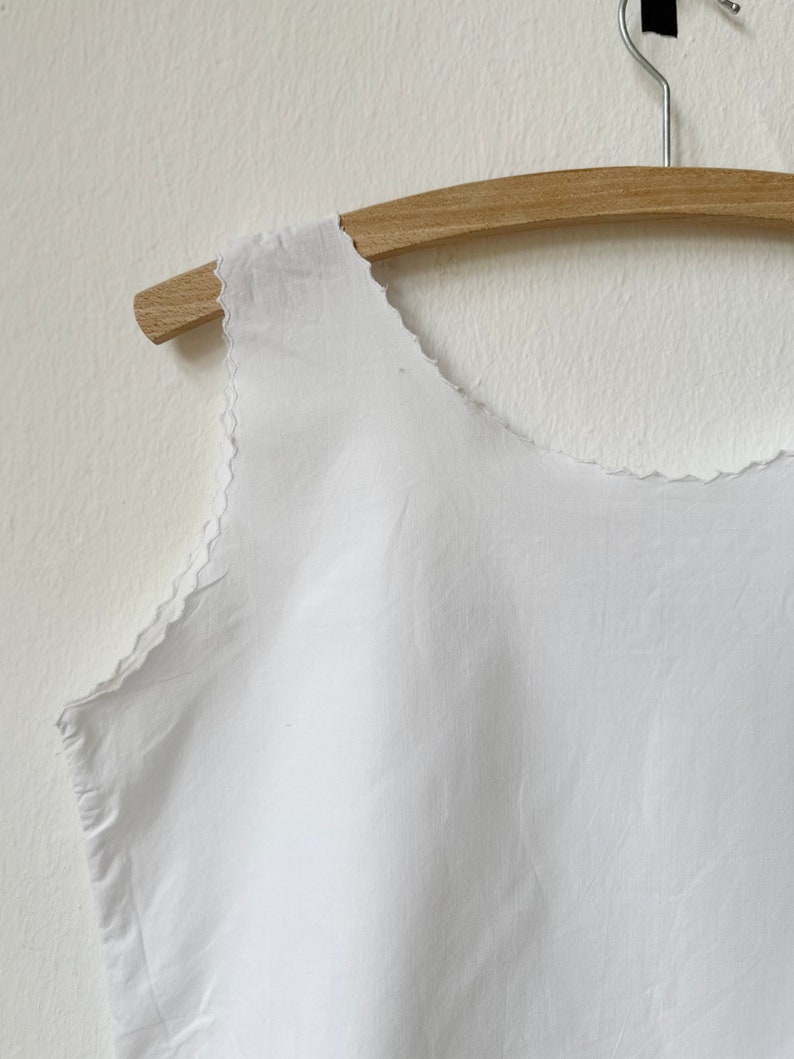 60s Italian White Cotton Embroidered Vest image 3