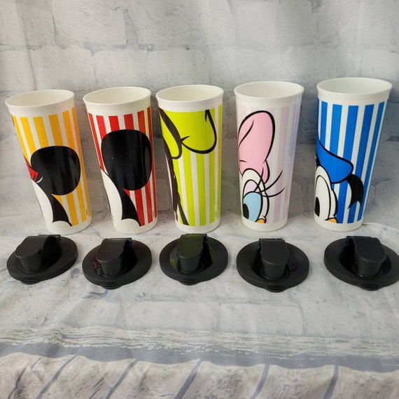 Vintage Retro Disney Character Tupperware 16oz Tumbler Cups With