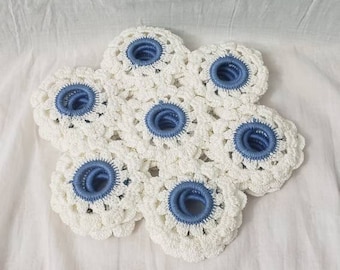 Vintage Crocheted Pot Holders Hot Plate Pads Hot Pot Trivets Table Pads Crocheted Doilies Set of 5