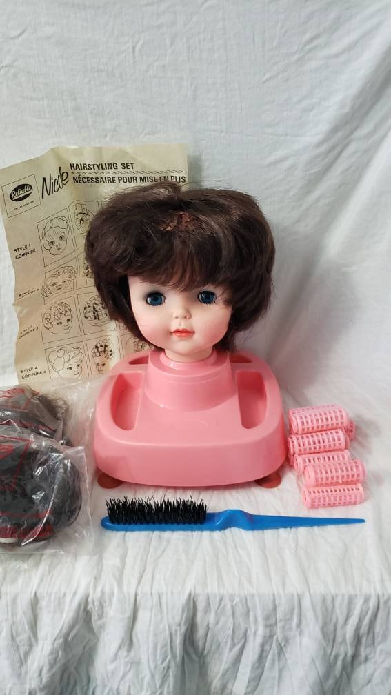Vintage 70s Reliable Nicole Doll Hair Styling Kit Girls Doll Head