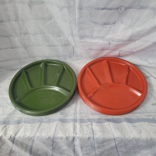 Plastic Divided Plates Set Etsy