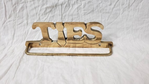 brass storage and organization Vintage wall mounted Ties rack brass storage and organization Vintage wall mounted Ties rack