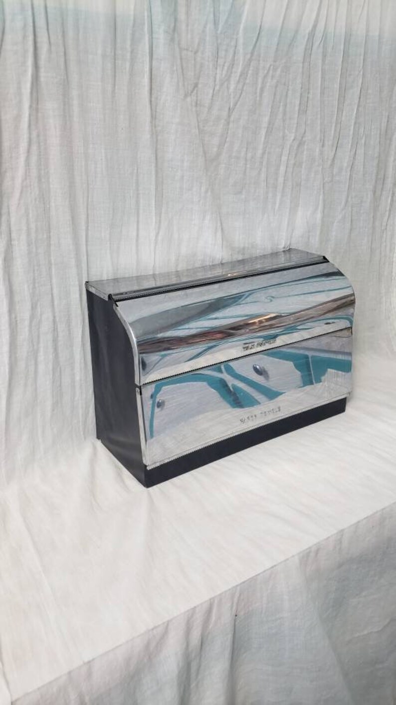 Vintage Metal Paper Towel Wax Paper and Aluminum Foil Holder Dispenser