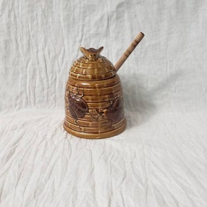 Vintage keramische honing pot keramische bijenkorf bijen keuken decor honing pot vintage keuken behouden pot
