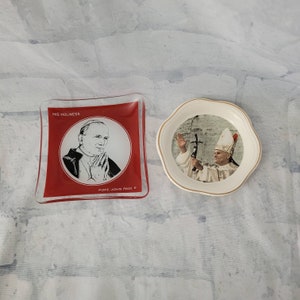 vintage Pape Jean Paul ll Bibelot Plateau Souvenir Plat Souvenirs Plateau
