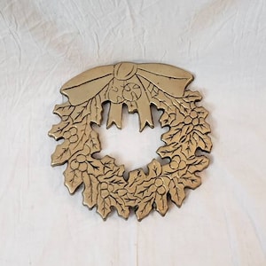 Vintage Brass Christmas Wreath Trivet Vintage Brass Trivet MCM Christmas Decor