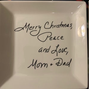 Memorial gift * Handwriting Custom ring dish* Personalized Keepsake tray