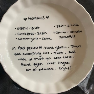 Recipe Dish **Free shipping* Memorial gift * Handwriting Custom recipe casserole dish* Personalized Keepsake tray