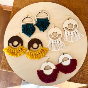 Handmade Macrame Fringe Earrings