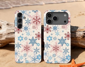 Funda retro con copos de nieve para iPhone 17, 16, 15, 14, 13, 12 y 11 Pro Max, Samsung Galaxy S25, S24 y S23 Ultra, Google Pixel 10, 9, 8 y 7 Pro