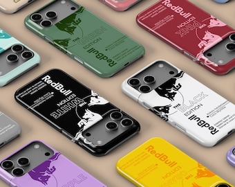 Personalised Colorful Energy Drink Inspired Design Phone Case for iPhone 17 16 15 14 13 12 11 Pro Max, Samsung S20 S26 Ultra, Google 9 Pro