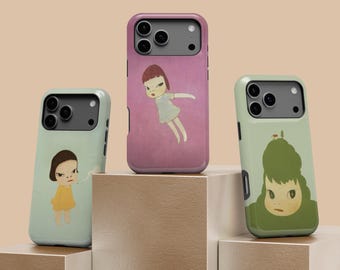 Funda para teléfono con diseño de Yoshitomo Nara para iPhone 17, 16, 15, 14 Plus, 13, 12 Mini, 11 Pro Max, Samsung S20, S21 FE, S24, S25 Ultra y Google Pixel 10 y 9 Pro.
