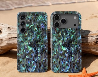 Abalone Shell Pattern Design Phone Case for iPhone 17 16e 15 14 13 12 Mini 11 Pro Max, Samsung S24 S25 FE S26 Ultra, Google Pixel 10 9 Pro