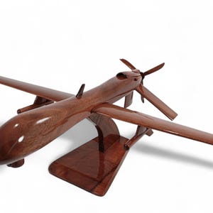 Handcrafted MQ-1 Predator UAV Wood Replica Airplane - Beautiful All-Wood Display Unit for Pilots and Aviation Enthusiasts!