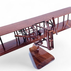 Handcrafted 1903 Wright Flyer Mahogany Wood Airplane Replica