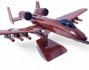 Handcrafted A-10 Thunderbolt Mahogany Wood Airplane Replica