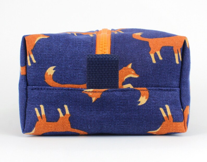 Fox Print Dopp Kit Toiletry Travel Bag With Water Repellent Lining. Washable Fabric. Handmade in California image 3